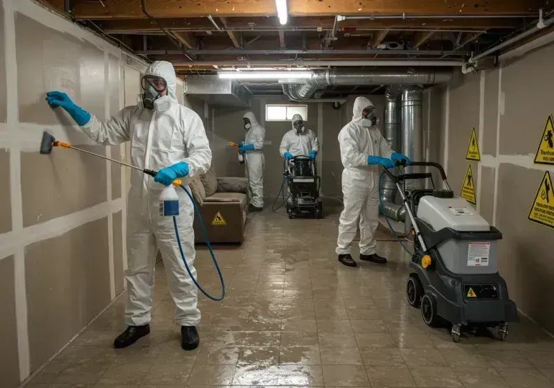 Basement Moisture Removal and Structural Drying process in Plain City, OH